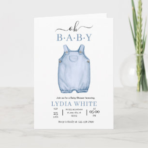 Ropa de bebé Invitación para baby shower de niño,