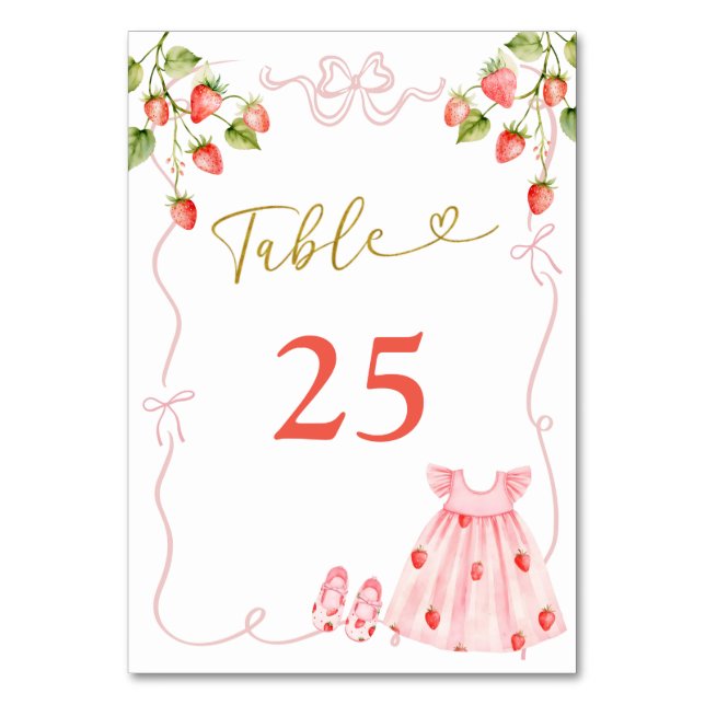 Ropa de bebé niña con lazo rosa Número de mesa de  (Anverso)
