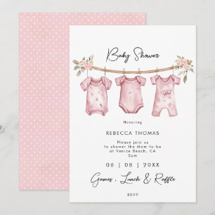 ropa de bebé rosa invitación a ducharse