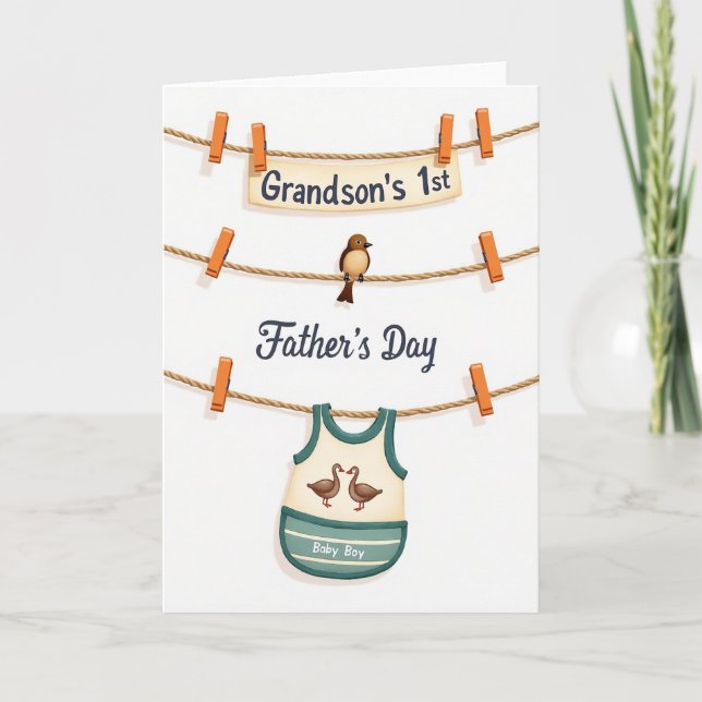 Ropa de bebé tarjeta del día del padre (Anverso)