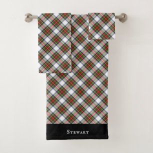 Ropa de cama de cuadros escoceses reales para baño