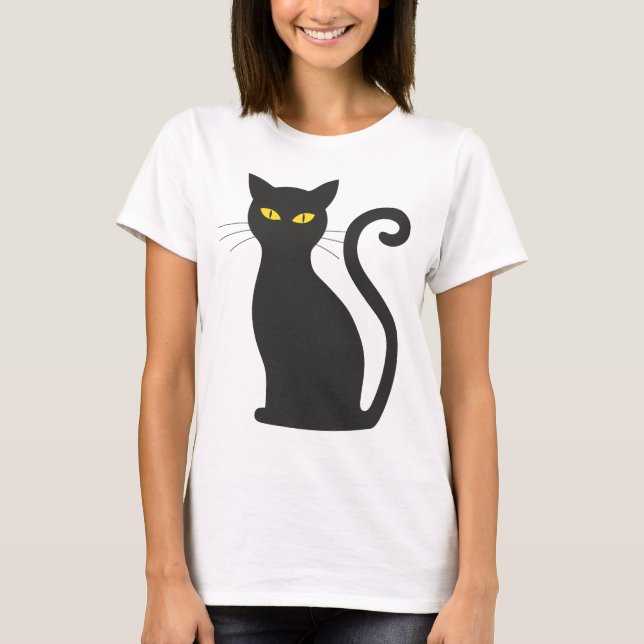 Ropa de camiseta de gato negro (Anverso)