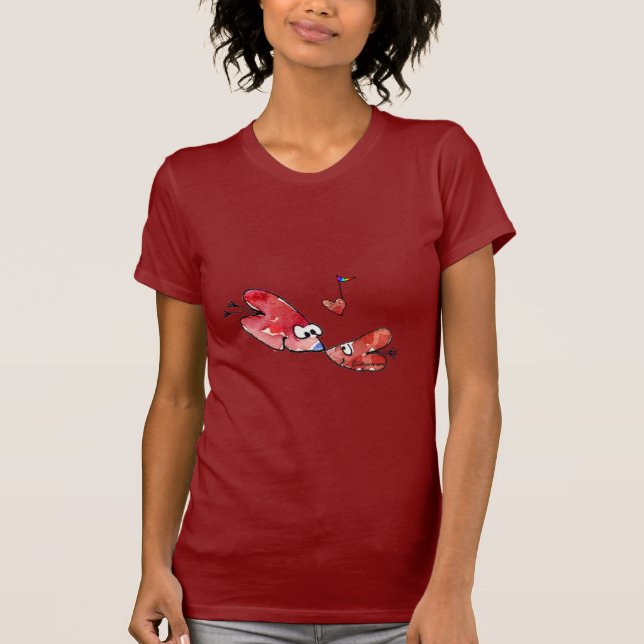 Ropa de camiseta de Love Bird Hearts (Anverso)