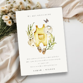 Ropa de follaje amarilla Invitación de bebé