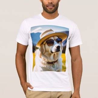 Ropa de hombre, camiseta de perro lindo
