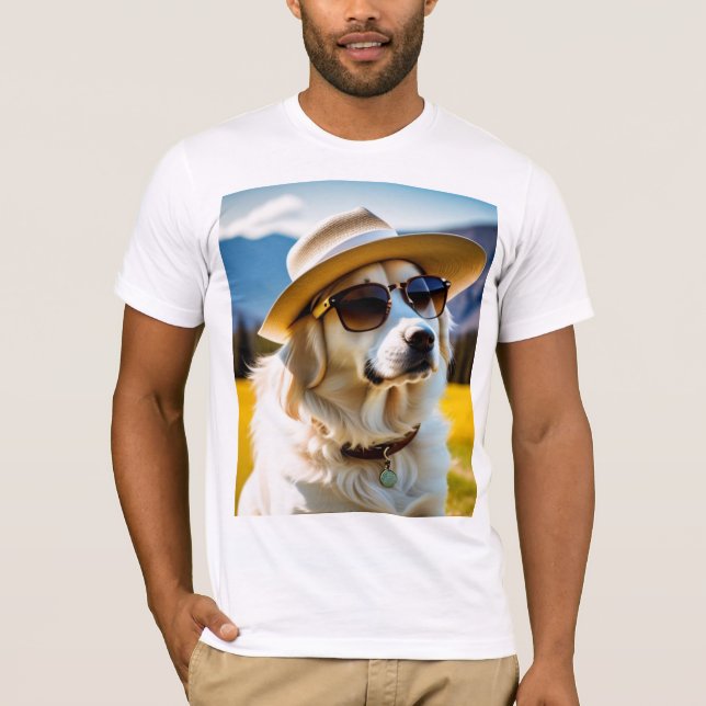 Ropa de hombre, camiseta de perro lindo (Anverso)