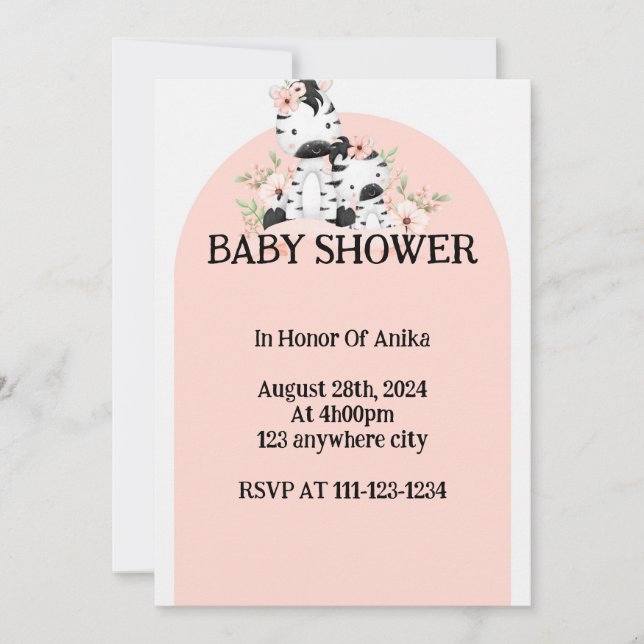 ROPA DE INVITACIÓN DE BABY SHOWER PARA CHICAS (Anverso)