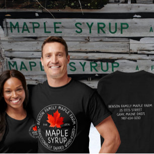 Ropa de jarabe de arce camiseta Chalkboard Textos 