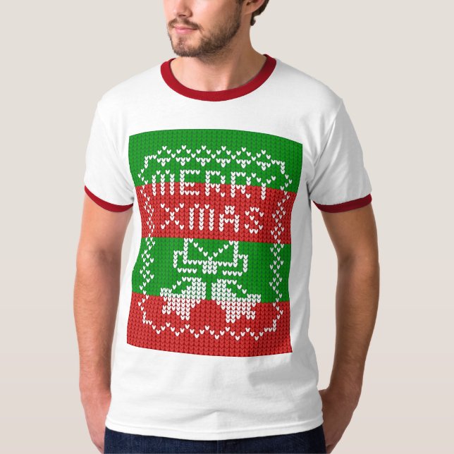 Ropa de jingle de patrón de suéter feo Hilo de nav (Anverso)