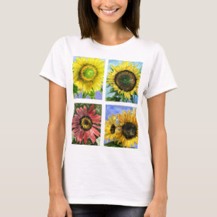 Ropa de la camiseta de cinco girasoles