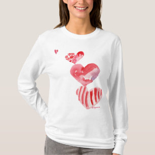 Ropa de la camiseta de la torre de 4 corazones de