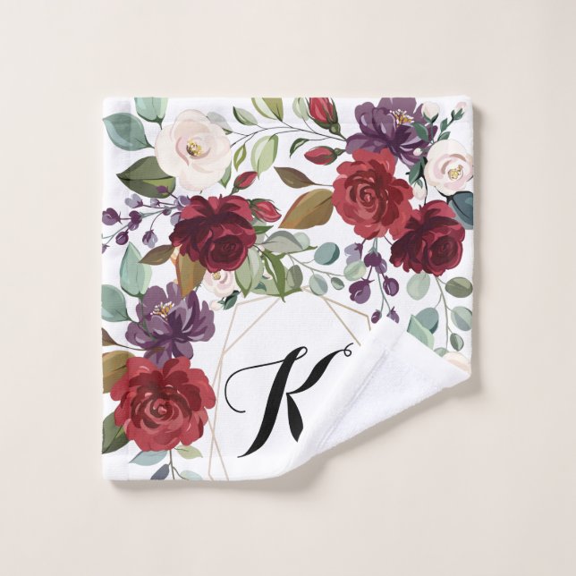 Ropa de lavado personalizada Rosas blancas Geométr (Toallita)