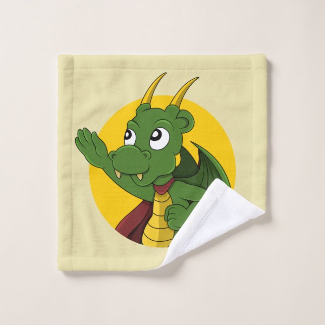 Ropa de lavado personalizado de dragón verde (Toallita)