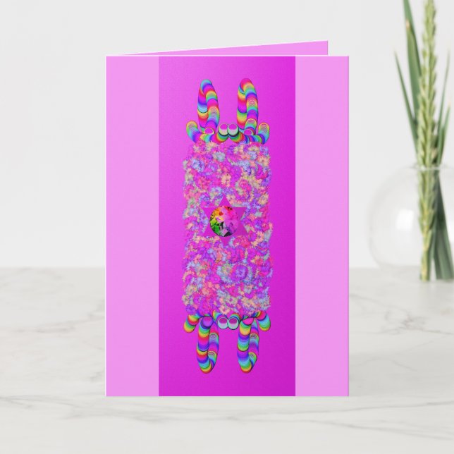 Ropa de murciélago floral mitzvah מָ ן דָ tarjeta  (Anverso)