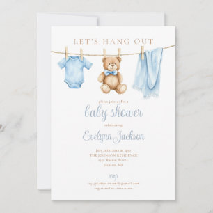 Ropa de Niño Azul Invitación para Baby Shower Todo