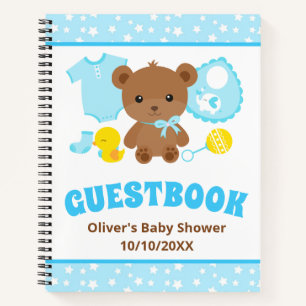 Ropa de osito de peluche niño azul Libro de visita