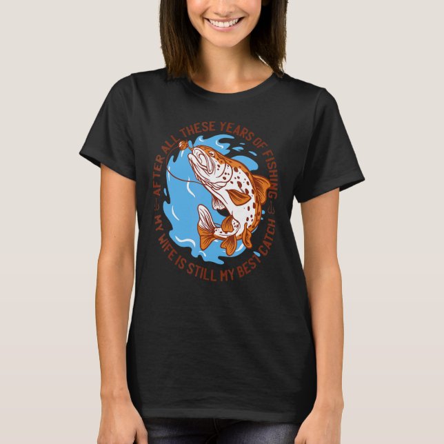 Ropa de Pesca Camiseta de Pesca Esposa Pescando (Anverso)