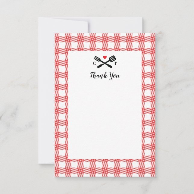 Ropa de Picnic BBQ Gracias Nota (Anverso)