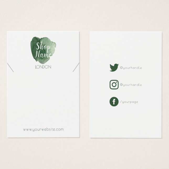 Ropa de pintura verde, tarjeta de visualización de (Anverso y reverso)