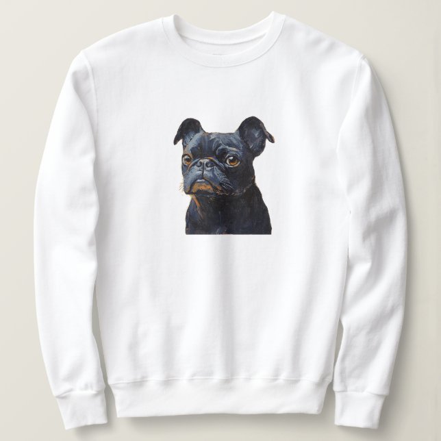 Ropa de sudadera de arte de perro de cerdo negro l (Anverso del diseño)