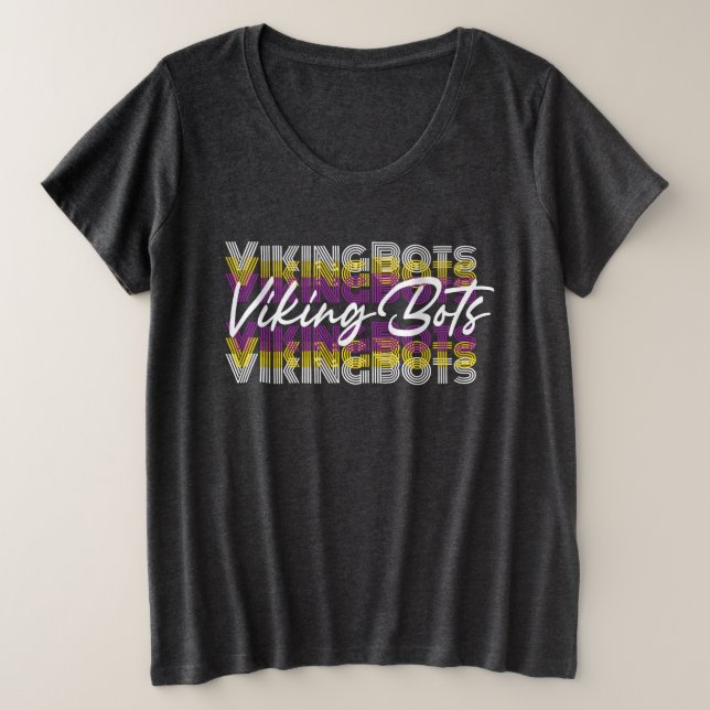 Ropa de Talla Grande Retro VikingBots (Anverso del diseño)