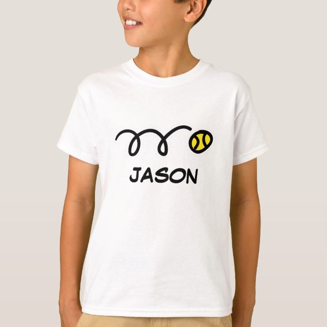 Ropa de tenis infantil | Camiseta de nombre person (Anverso)