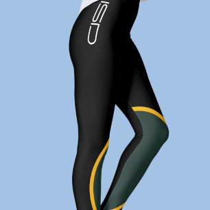 Ropa deportiva verde amarilla ISD Leggings retro d