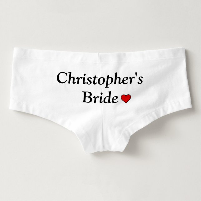 Ropa interior de boda de novia personalizada linda (Reverso)