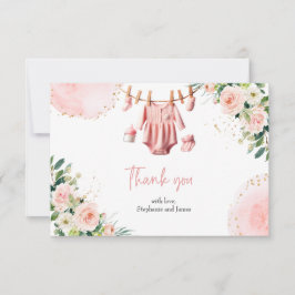 Ropa rosa Gracias tarjeta