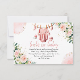 Ropa rosa Libros para tarjeta de bebé