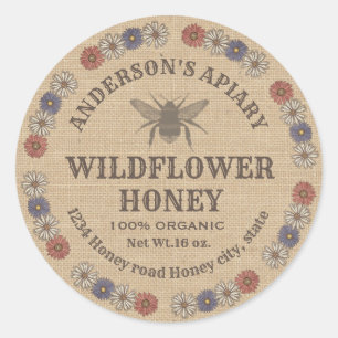 Ropa venenosa de abeja floral colmena etiqueta de