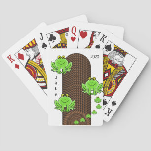 Ropa verde de la cubierta de la carta de juego