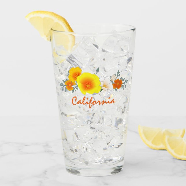 Róquet de amapolas con copa de vidrio de texto de  (Anverso (hielo))