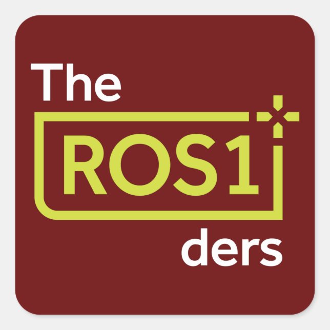 ROS1der Pegatina cuadrado Hoja Borgoña Diseño #3 (Anverso)