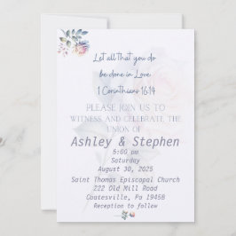 Rosa 1 Invitación a la boda cristiana Corinthians