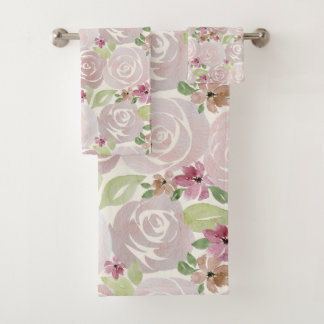 Rosa acuarela con estampado floral