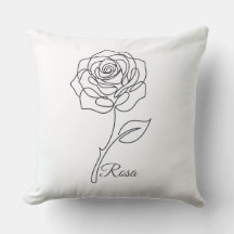 Rosa: Almohada de arte de una línea elegante