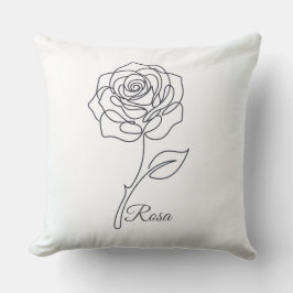 Rosa: Almohada de arte de una línea elegante