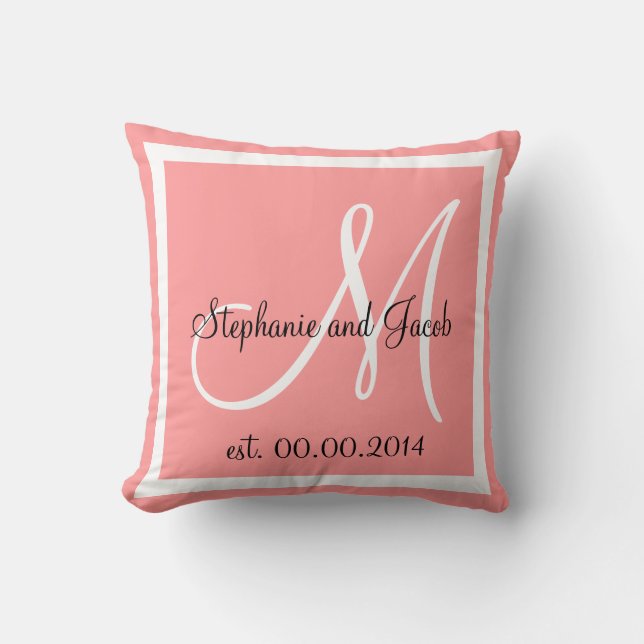 Rosa almohada de keepsake Boda rosa (Anverso)