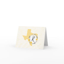 Rosa amarilla de Texas - Monograma de Gingham