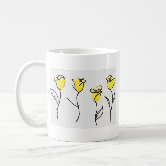 ¡Rosa amarillo de la taza de café de Zonta - con (Izquierda)