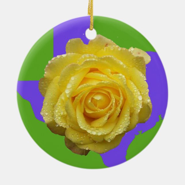 Rosa amarillo del ornamento de Tejas (Atrás)