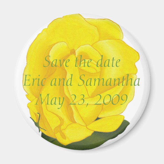 rosa amarillo, salva los imanes de la boda de la f (Frente)