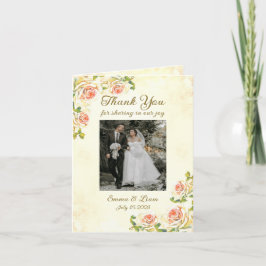 Rosa antiguo 4 x 5.6 Tarjeta de agradecimiento ple