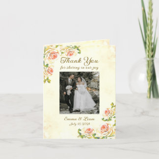 Rosa antiguo 4 x 5.6 Tarjeta de agradecimiento ple