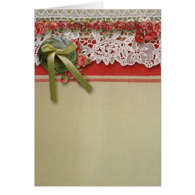 Rosa antiguo Lace Rústico Rojo Victorilap (Frente)