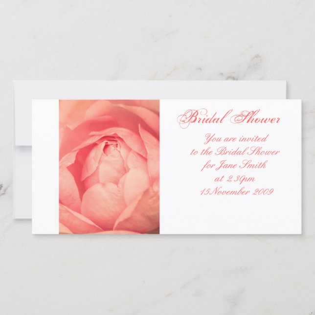 Rosa Apricot - Invitación a ducha de novia (Anverso)