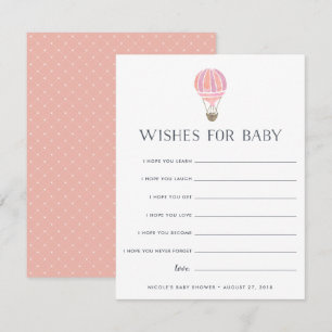 Rosa Arriba en la tarjeta Air Baby Shower Wishes