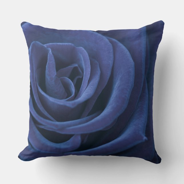 Rosa azul almohada decorativa (Anverso)
