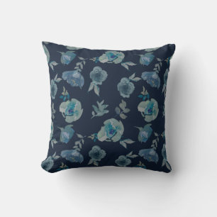 Rosa azul Cojín decorativo floral
